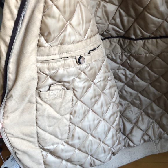 tan suede bomber jacket - Picture 2 of 4